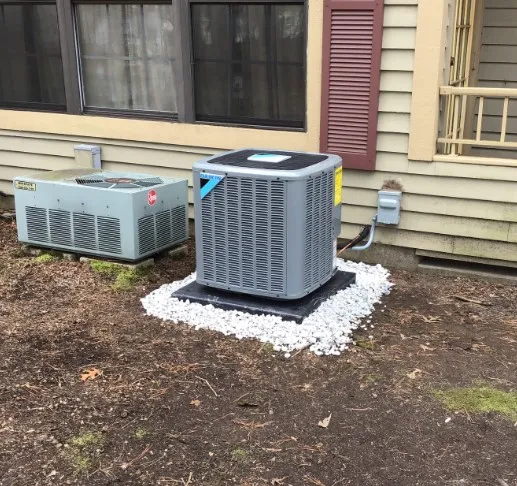 Air conditioning unit located outside a home